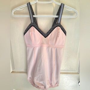 Free With Purchase! Lulu Reflective Straps Running Top Pink and Gray W Padding
